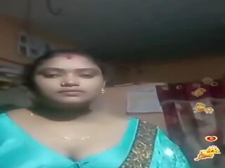 Tamil 印度人 大美女 蓝色 柔滑 blouse 生活, 成人 视频 02