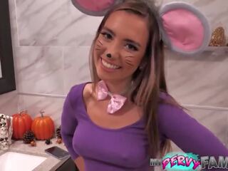 Seductress Step-sister Is Dressed As a Mouse Gets Big prick Pounding