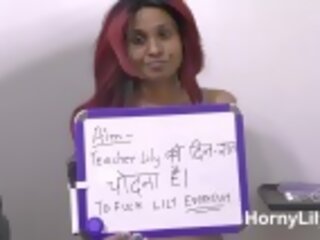 Irstas seksi klipsi opettaja antaminen oppitunti miten kohteeseen imaista a iso musta intialainen kalu